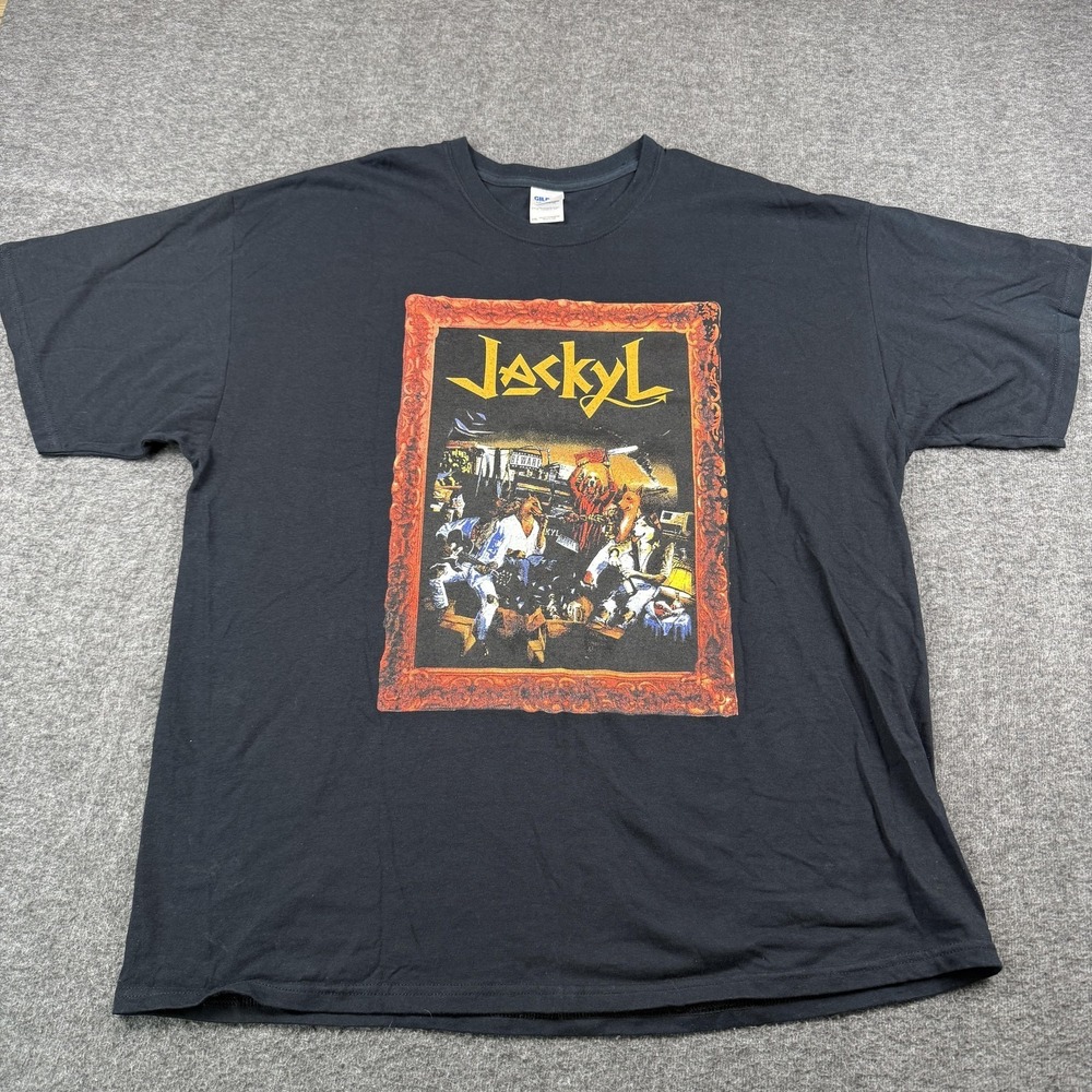 Jackyl Shirt Mens 2XL Black‎ Rock Me Roll Me Alway On Tour Graphic Rock Band Tee